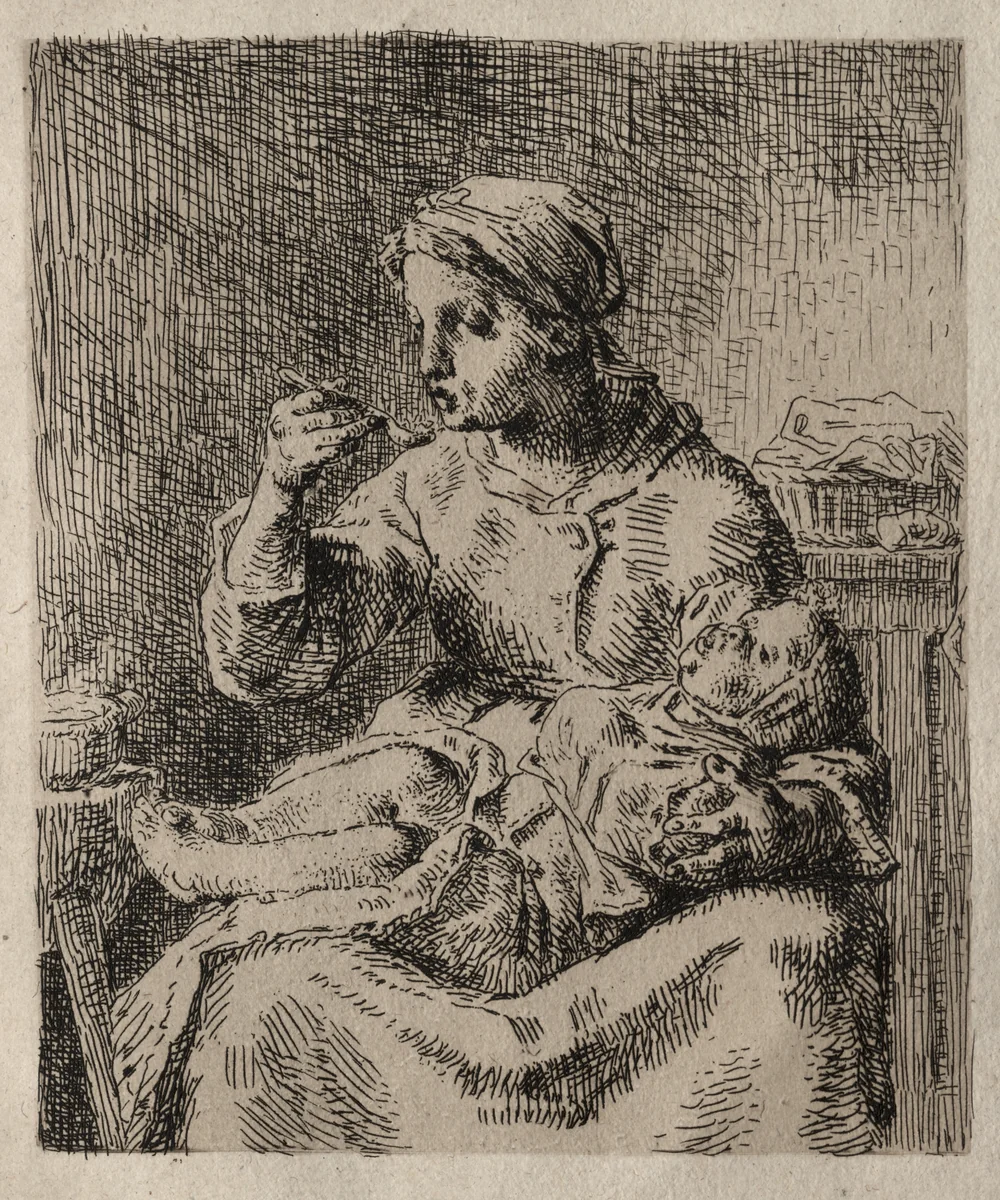 La Bouillée by Jean-François Millet, print, 1861