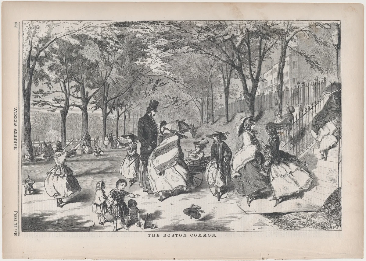 The Boston Common (from "Harper's Weekly," Vol. II) by Winslow Homer, print, 1858