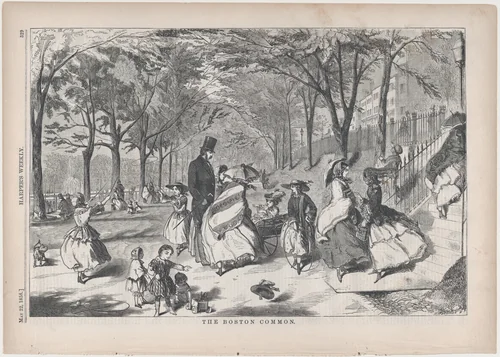 The Boston Common (from "Harper's Weekly," Vol. II) by Winslow Homer, print, 1858