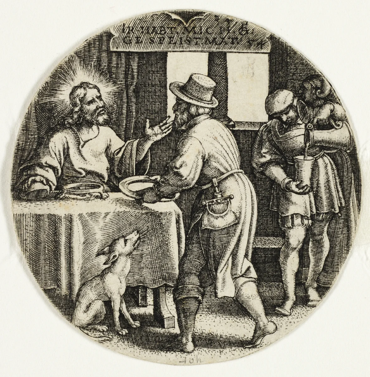 Feeding the Hungry, from The Seven Acts of Mercy by Georg Pencz, print, 1529-1539