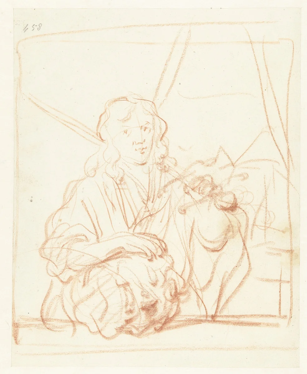 David met het hoofd van Goliath by Leendert van der Cooghen, drawing, 1642-1681