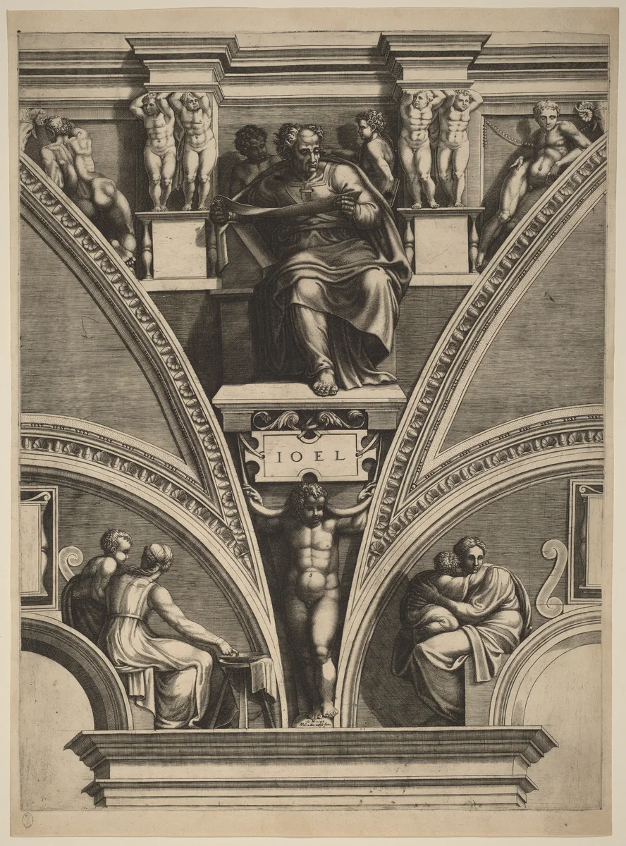 The Prophet Joel by Giorgio Ghisi, print, 1570-1574
