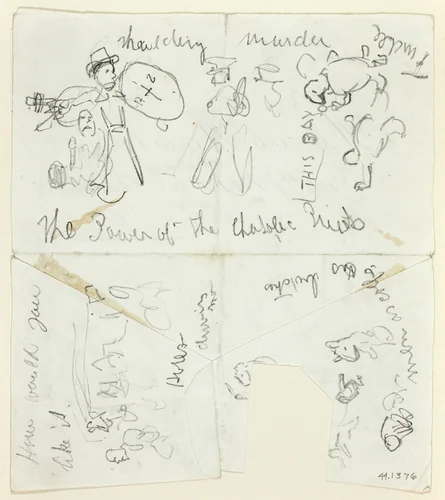 Sheet of Sketches: The Power of the Catholic Priests (recto); Sheet of Sketches (verso) by Thomas Nast, drawing, 1868
