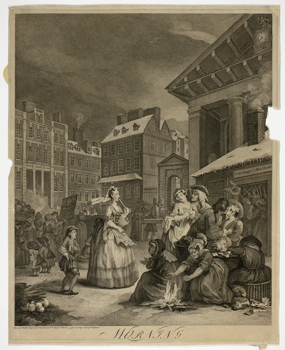 Morning, Plate One from The Four Times of Day by William Hogarth, print, 1738