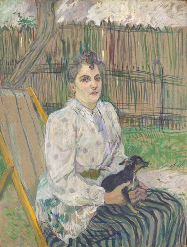 Lady with a Dog by Henri de Toulouse-Lautrec, painting, 1891