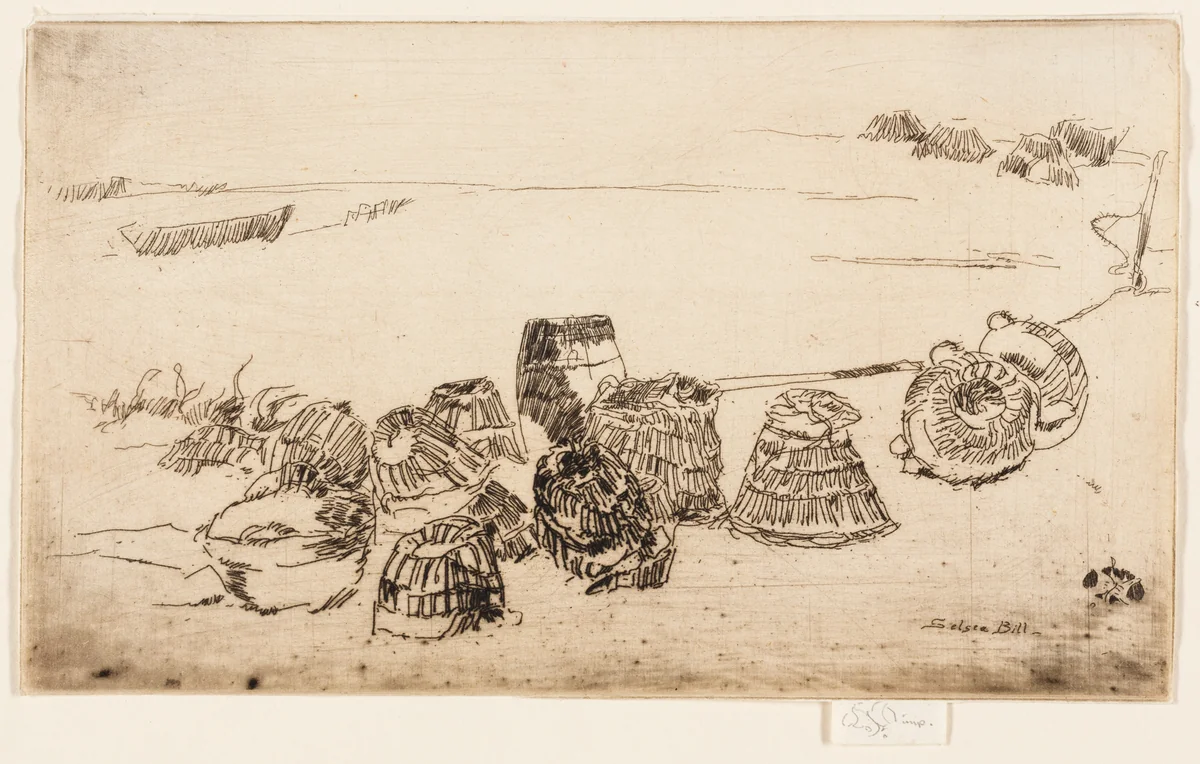 Lobster Pots - Selsea Bill by James McNeill Whistler, print, 1880-1881