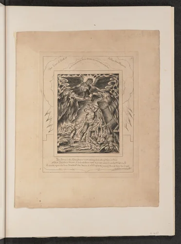 Job's Sons and Daughters Overwhelmed by Satan by William Blake, portfolio, 1825