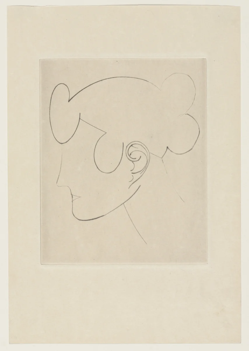 Female Head from The Drypoints of Elie Nadelman by Elie Nadelman, print, 1951