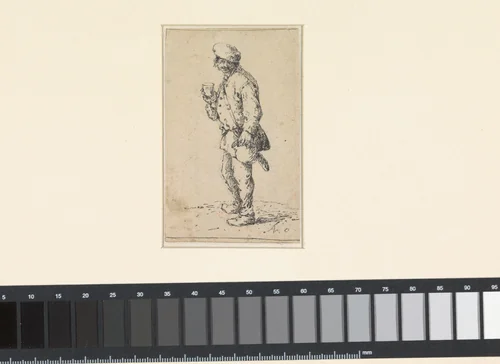 Staande man met glas en kruik by Jean Théodore Joseph Linnig, drawing, 1847