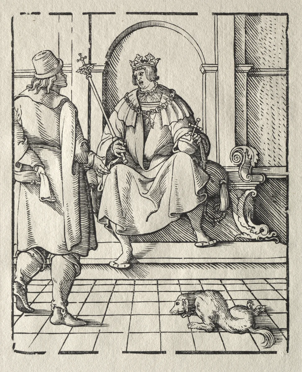 A king Enthroned by Peter Flötner, print