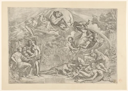 Allegorie van de Zomer by Pietro Testa, print, 1621-1650