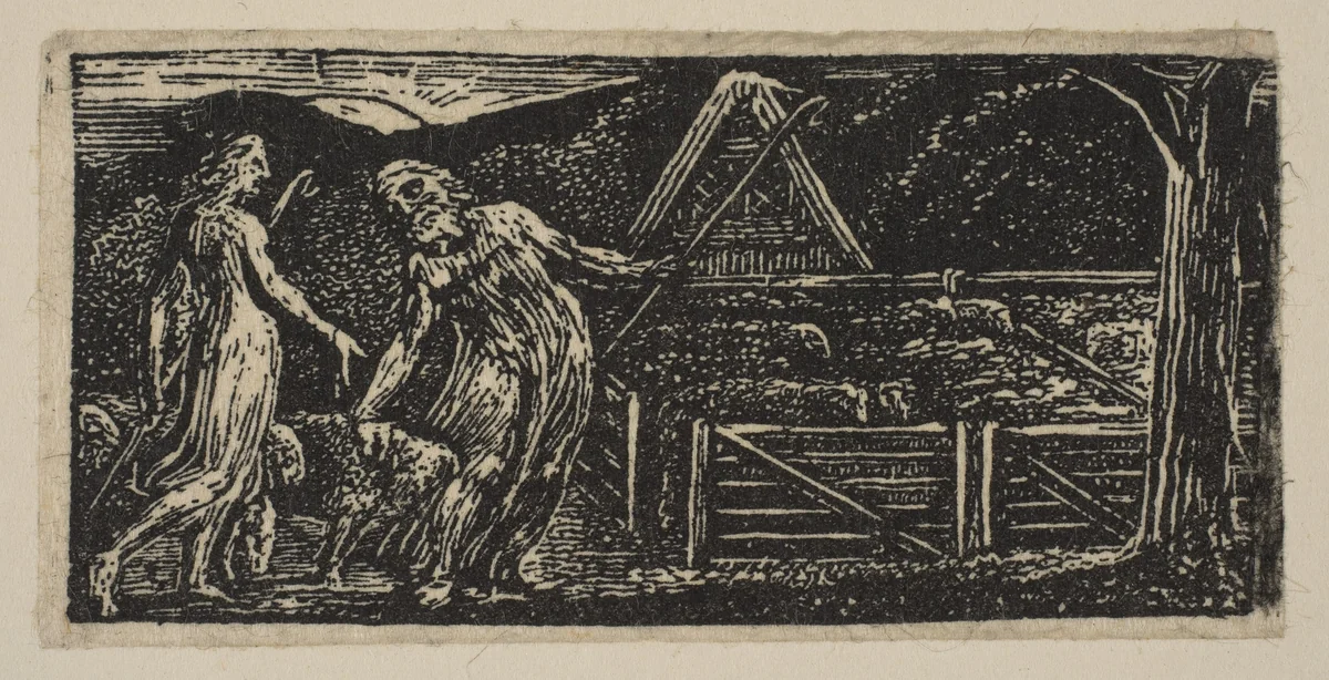 Thenot and Colinet Lead Their Flocks Together, from Thornton's "Pastorals of Virgil" by William Blake, print, 1821