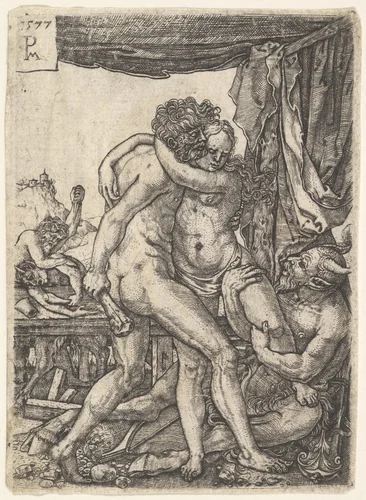 Hercules Fighting the Centaurs by Master PM, print, 1577