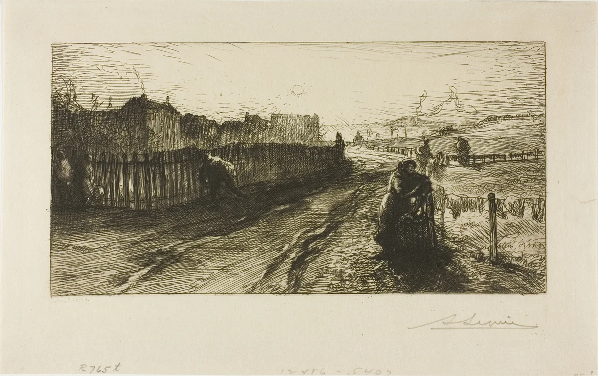 Outside Walls, Porte de Versailles by Louis Auguste Lepère, print, 1898