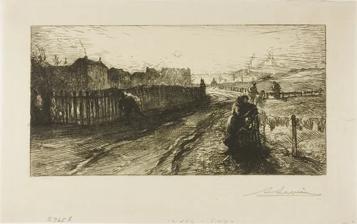 Outside Walls, Porte de Versailles by Louis Auguste Lepère, print, 1898