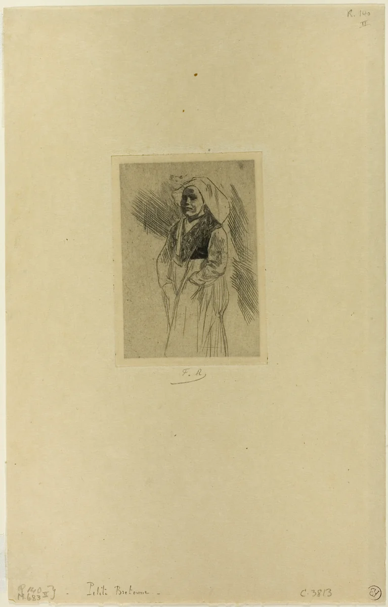 Young Breton Woman by Félicien Rops, print, 1853-1898