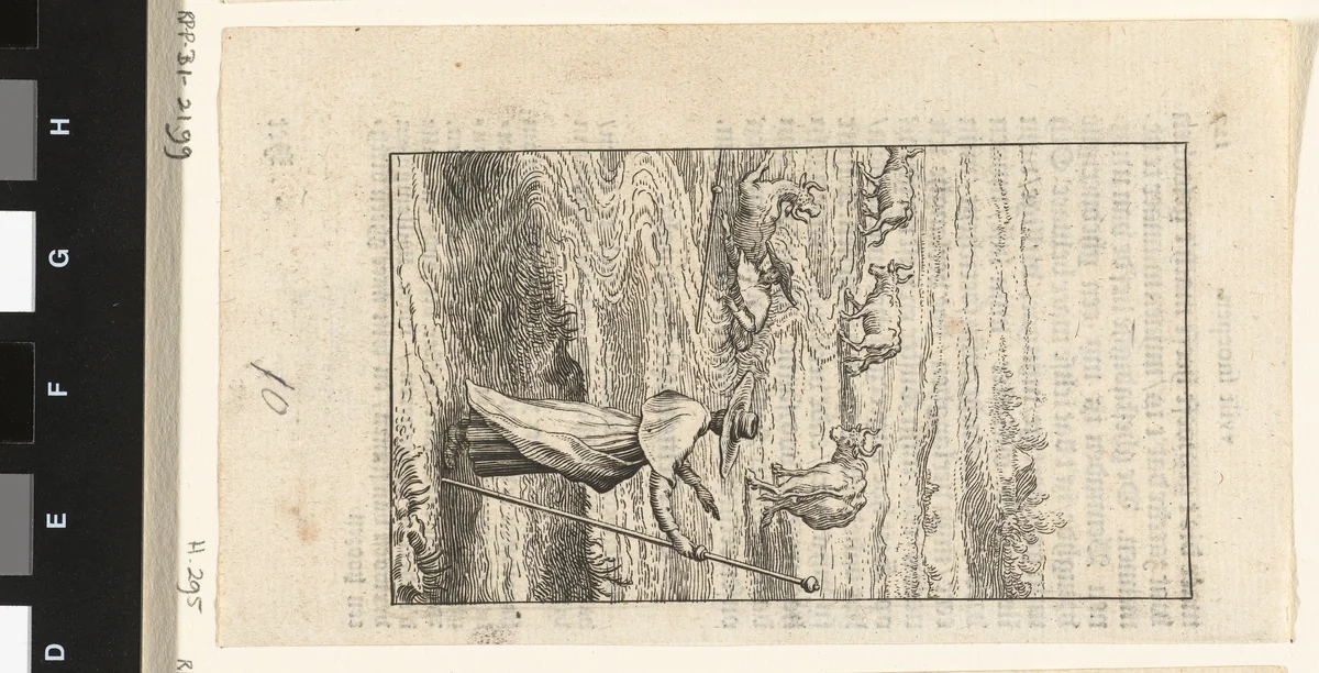 Willemynken ligt in de modder tussen de koeien en Duyfken wijst de goede weg by Boëtius Adamsz. Bolswert, print, 1590-1627