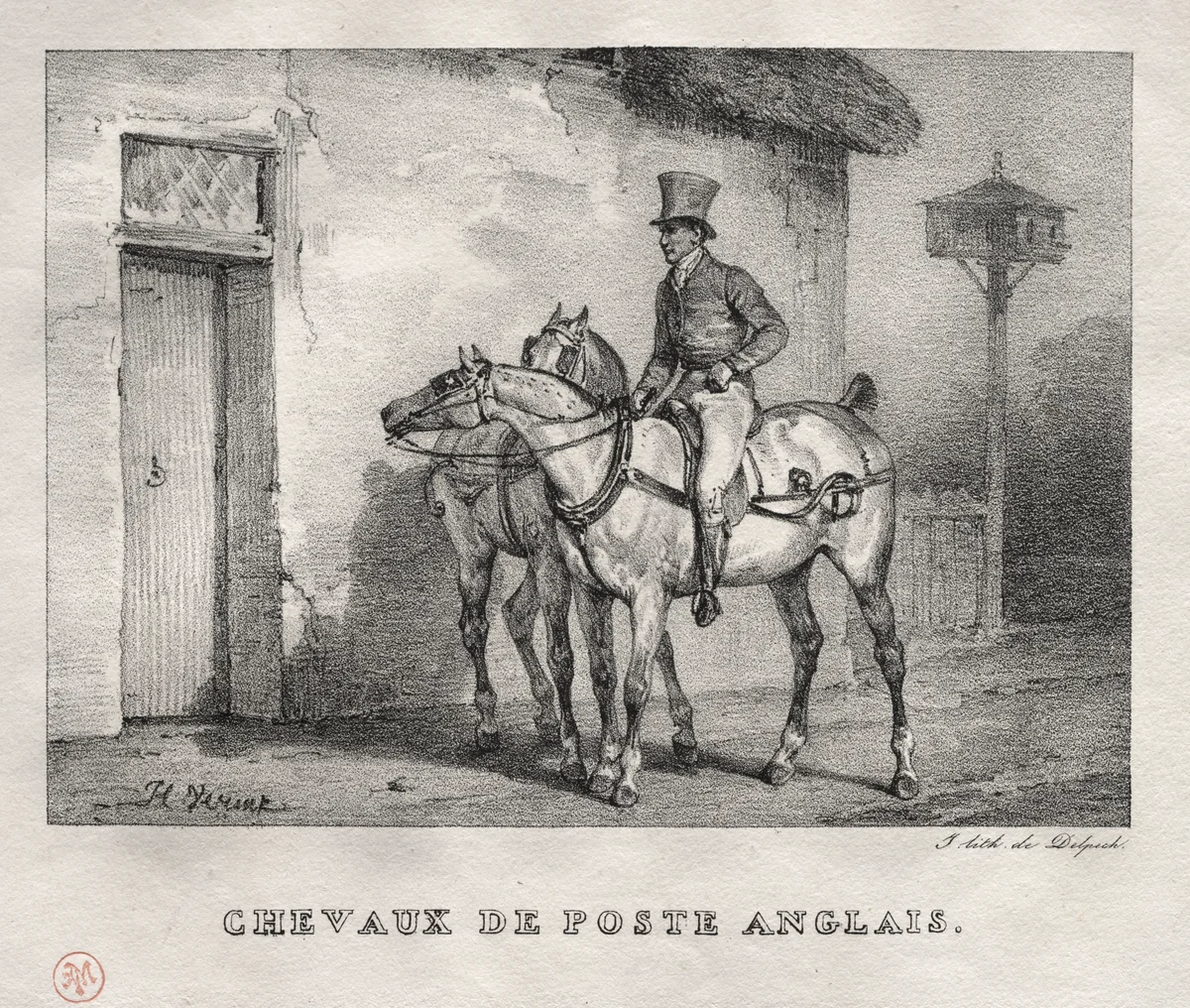 Postal Horses by Horace Vernet, print, 1823