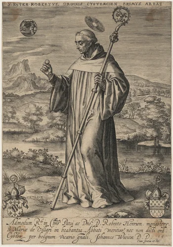 Saint Robert, Founder and First Abbot of the Cistercian Monks by Johan Wierix, print, 1549-1615