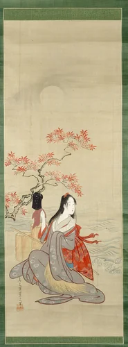 The Salt Maidens, Murasame with Yukihira's Hat by Chobunsai Eishi, other, 1775-1805