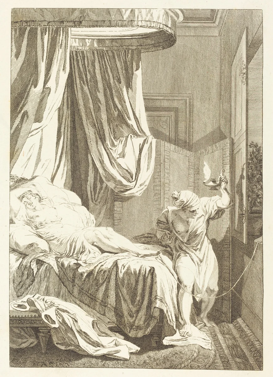 La gageure des trois commeres: Le fil by French 18th Century, print, 1700-1799