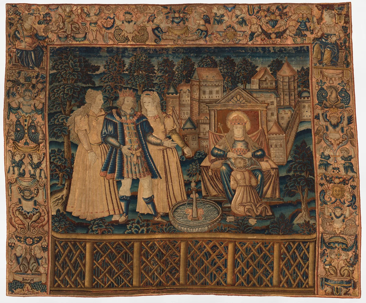 The Wayfarer Crowned by Happiness from The Table of Cebes by David Kandel, textile, 1550-1580