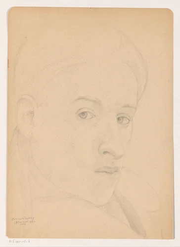 Zelfportret: B-1-1, 17 januari by Cor van Teeseling, drawing, 1942