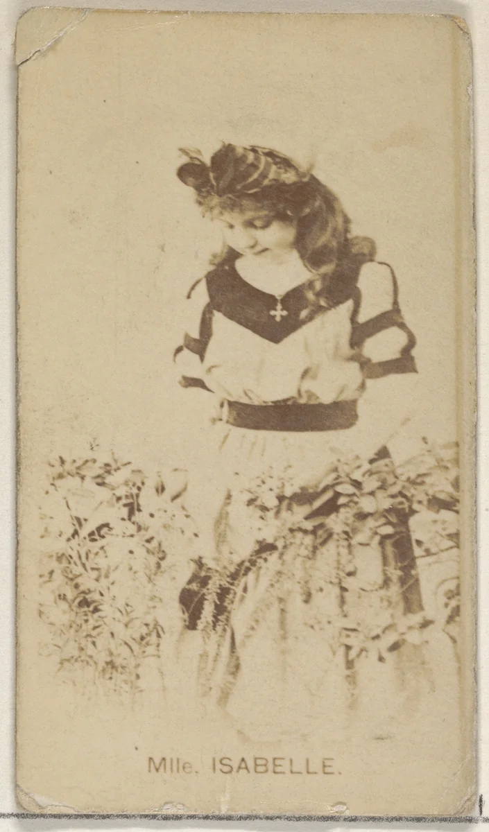 Mlle. Isabelle, from the Actors and Actresses series (N45, Type 8) for Virginia Brights Cigarettes by Allen & Ginter, photograph, 1885-1891