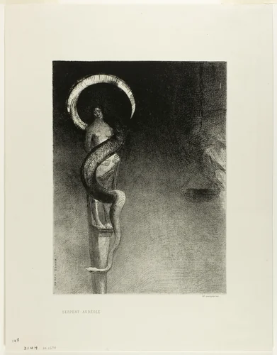 Serpent Halo by Odilon Redon, print, 1890