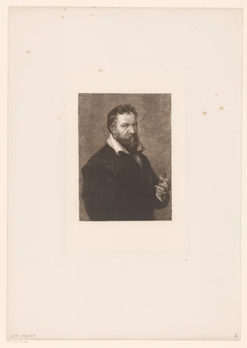 Portret van Lambert Lombard by William Unger, print, 1847-1889