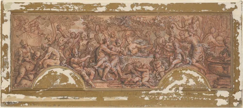 The Wedding Feast of Bacchus and Ariadne by Guy-Louis Vernansal, drawing, 1704-1714