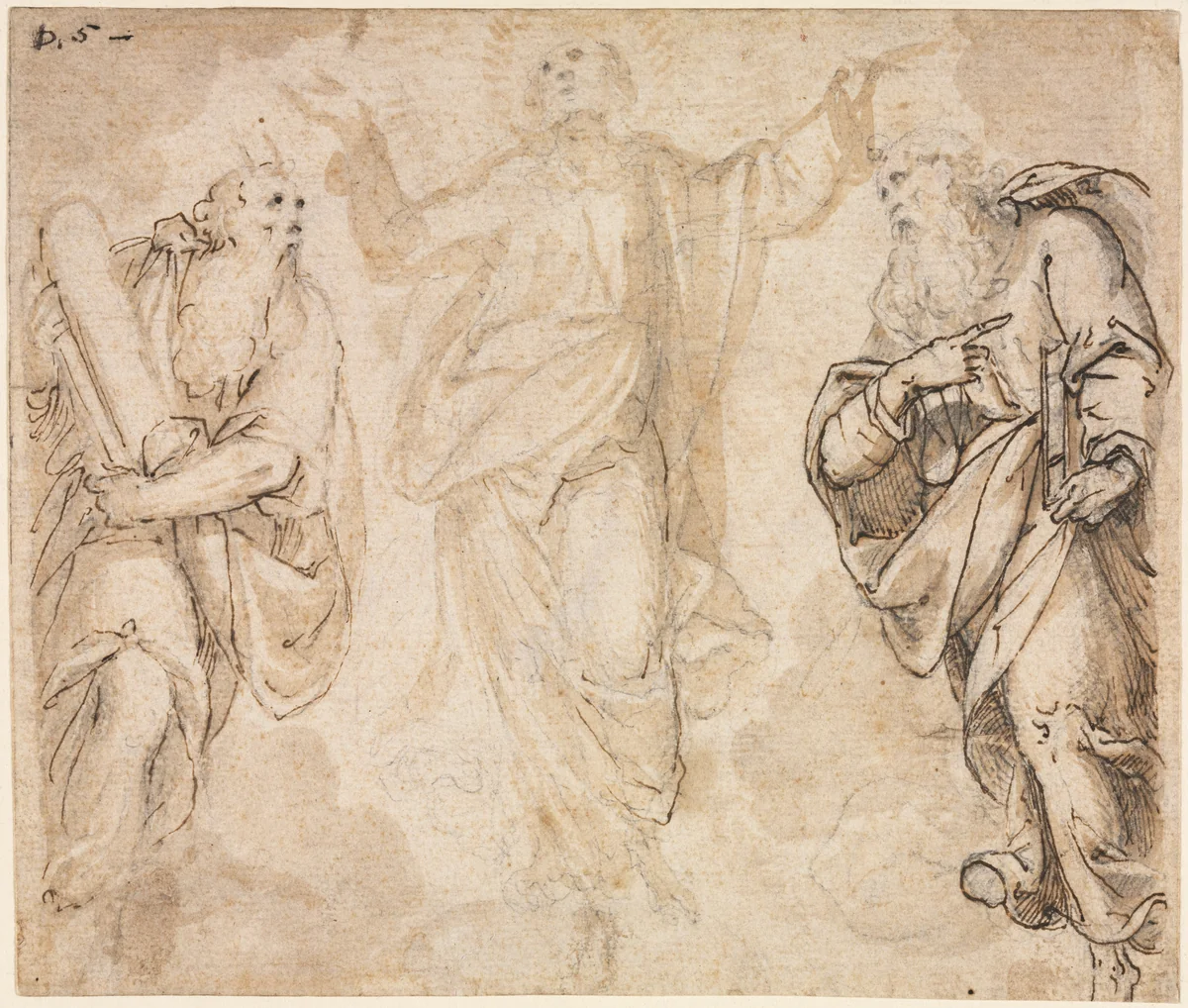 The Transfiguration (recto) by Camillo Procaccini, drawing, 1585-1595
