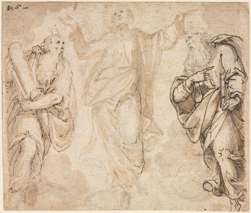 The Transfiguration (recto) by Camillo Procaccini, drawing, 1585-1595