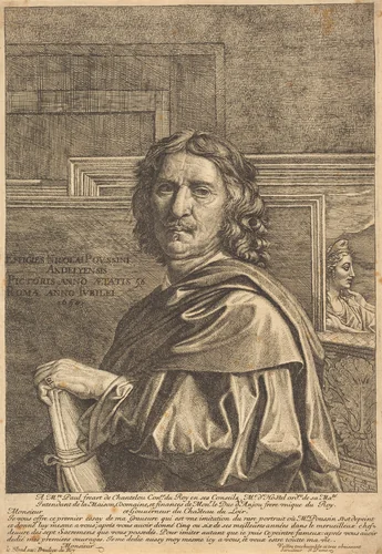 Nicolas Poussin by Jean Pesne; Nicolas Poussin, print, 1650