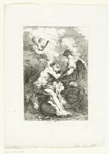 Heilige Hieronymus by Jean Honoré Fragonard, print, 1763-1764