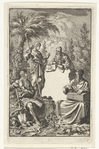 Titelpagina voor: Jean Philipsz. Schabaalje's,'De vermeerderde lust-hof des gemoeds', 1706 by Jan Luyken, print, 1706