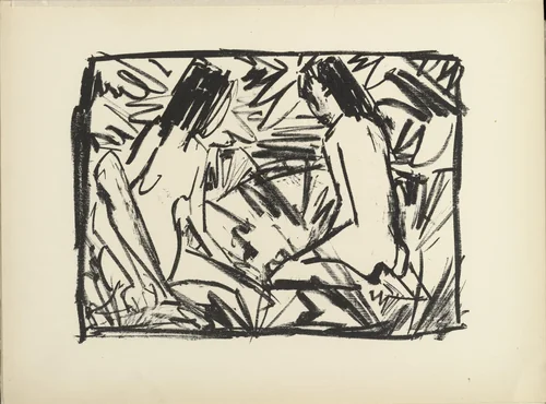 Bathers (Badende) (plate 20) from the illustrated book Deutsche Graphiker der Gegenwart (German Printmakers of Our Time) by Otto Mueller, illustrated book, 1920