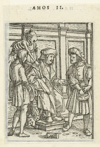 Rechter en de Dood by Hans Holbein, print, 1524-1526