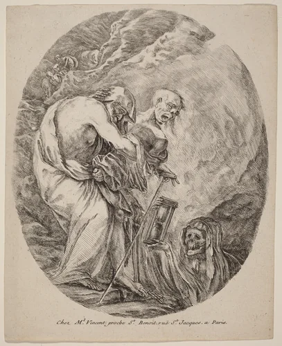Death with an Old Man by Stefano della Bella, print, 1648