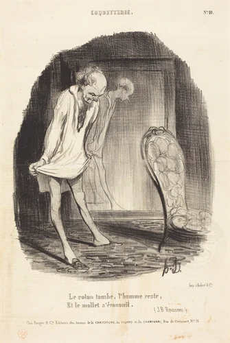 Le coton tombe, l'homme reste... by Honoré Daumier, print, 1840