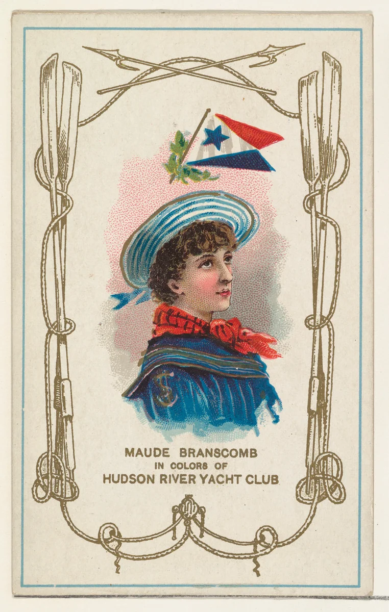 Maude Branscomb in Colors of Hudson River Yacht Club, from the Yacht Colors of the World series (N140) issued by Duke Sons & Co. to promote Honest Long Cut Tobacco by W. Duke, Sons & Co., print, 1890
