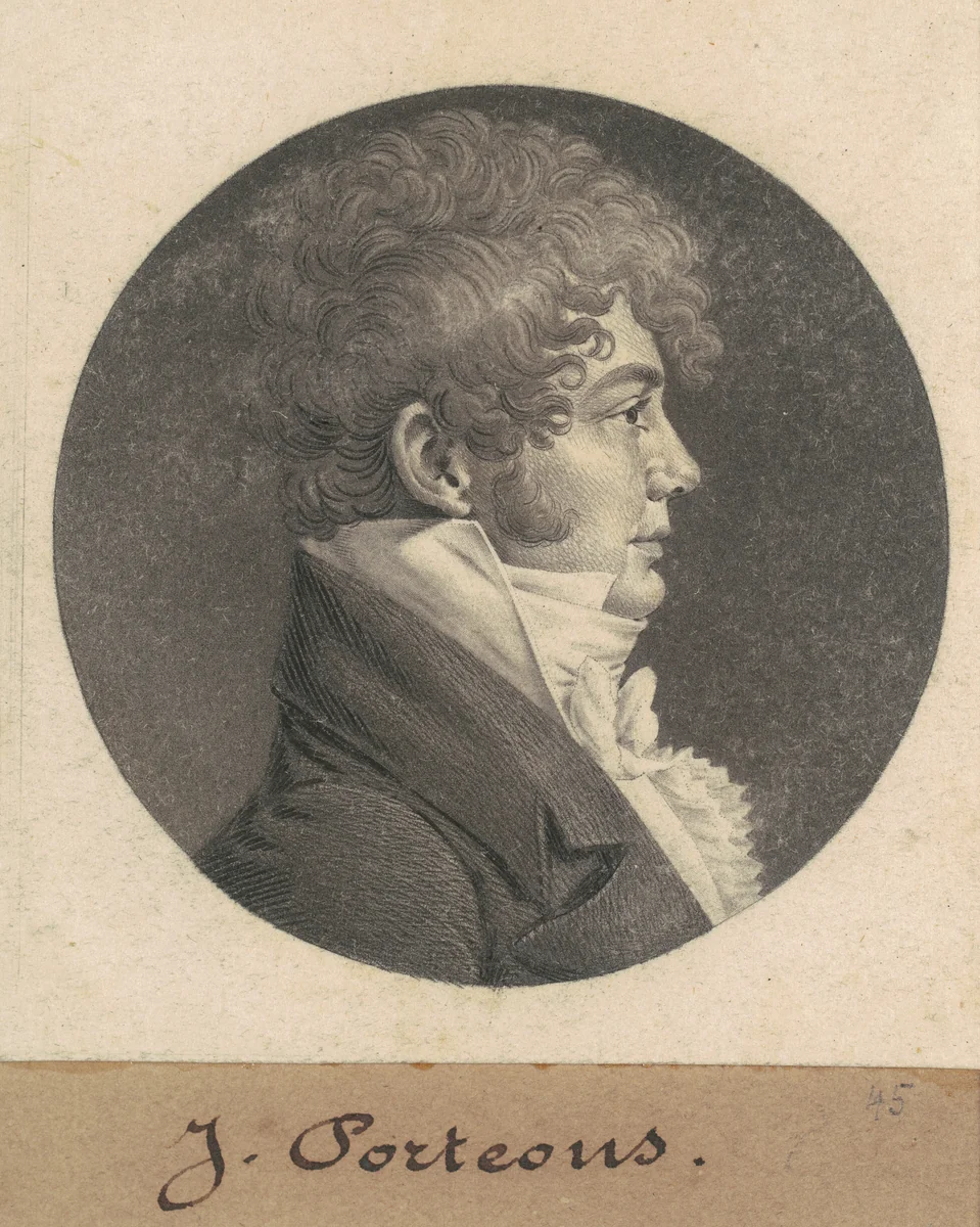 John Porteous by Charles B. J. Févret de Saint-Mémin, print, 1809