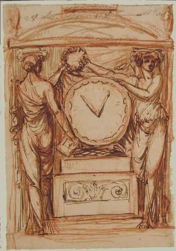 Design for a Clock by anonymous, drawing, 1700-1800