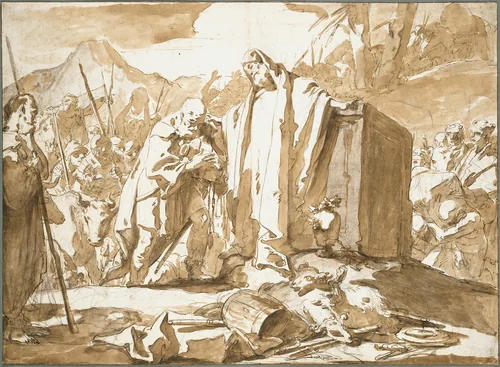 The Meeting of Abraham and Melchizedek by Giovanni Battista Tiepolo, drawing, 1709-1725