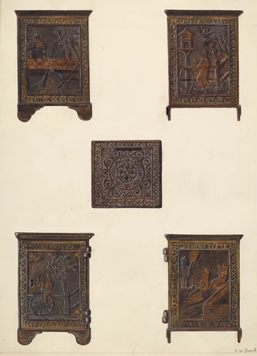 Young America Bank by Clementine Fossek, index of american design, 1937