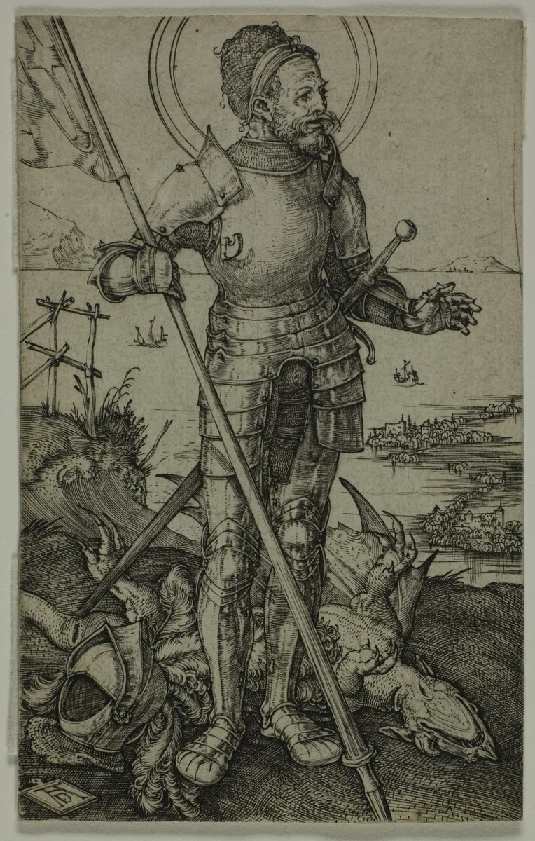 St. George on Foot by Albrecht Dürer, print, 1502