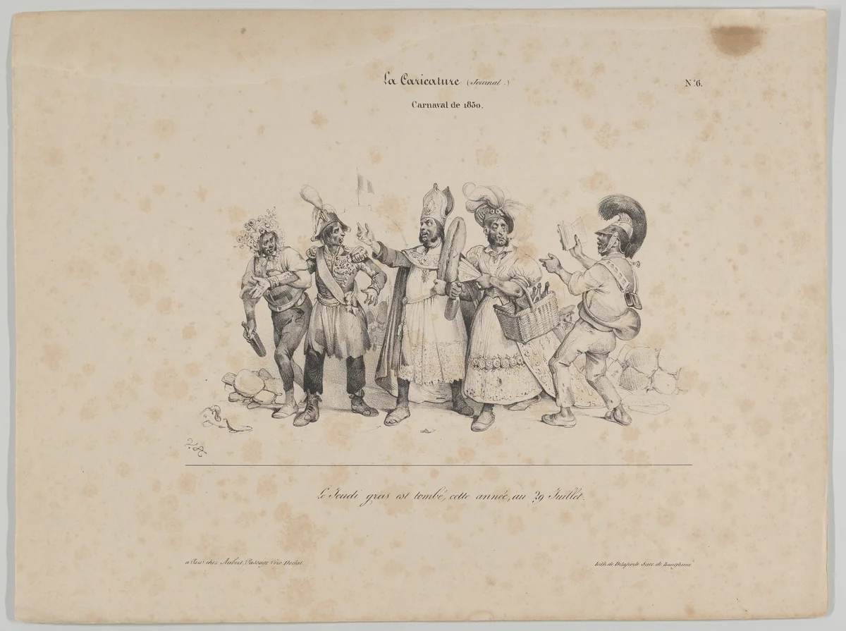 Carnival de 1830 (from La Caricature) by Victor Adam, print, 1850
