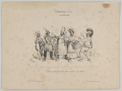 Carnival de 1830 (from La Caricature) by Victor Adam, print, 1850