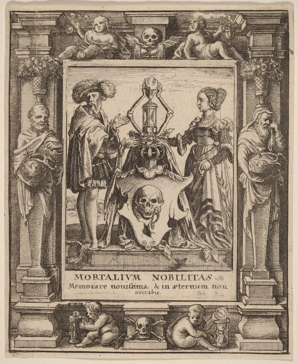 Death's Coat of Arms by Wenceslaus Hollar, print, 1651