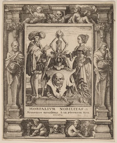 Death's Coat of Arms by Wenceslaus Hollar, print, 1651